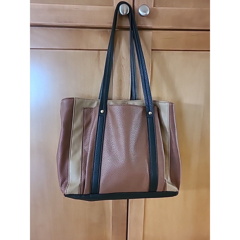 RELIC Faux Leather  Hand Shoulder Bag Purse Browns w Black RETRO Y2K - Picture 4 of 13